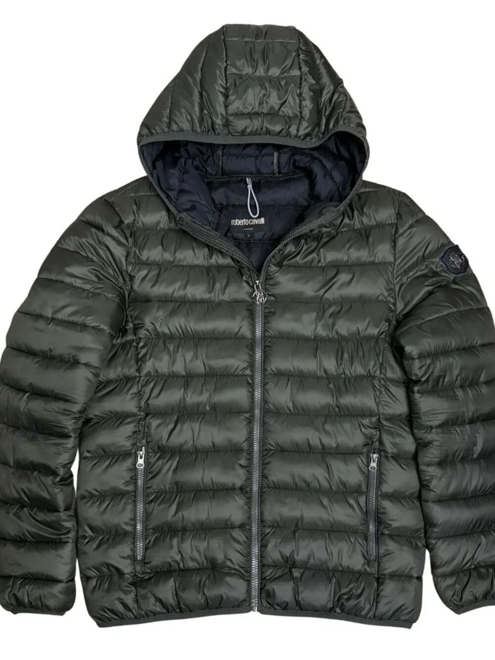 ROBERTO CAVALLI Luxury Designer Winter Puffer Parka Jacket Coat Womens Large